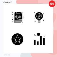 User Interface Pack of 4 Basic Solid Glyphs of bezier circle file innovation insignia Editable Vector Design Elements