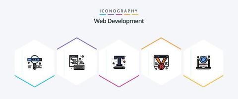 Web Development 25 FilledLine icon pack including web. promotion. font. favorite. web vector