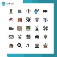 Modern Set of 25 Filled line Flat Colors Pictograph of forward human social delete avatar Editable Vector Design Elements