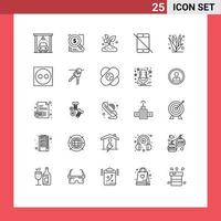 Group of 25 Lines Signs and Symbols for corn pc farm hardware allowed Editable Vector Design Elements