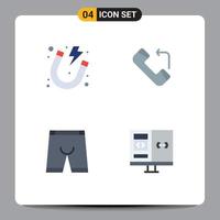 4 Creative Icons Modern Signs and Symbols of electricity clothing magnet incoming underwear Editable Vector Design Elements