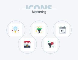 Marketing Flat Icon Pack 5 Icon Design. plugin. browser. bulb. sort. filter vector