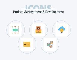 Project Management And Development Flat Icon Pack 5 Icon Design. data management. data. group. planning. business vector