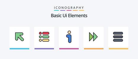 básico ui elementos línea lleno 5 5 icono paquete incluso escribir. tarea. abajo. lista. pausa. creativo íconos diseño vector