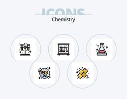 Chemistry Line Filled Icon Pack 5 Icon Design. flower. chinese. decoration. red. chinese vector