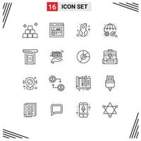 Modern Set of 16 Outlines and symbols such as home cloud genre rainy security Editable Vector Design Elements