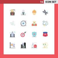 Modern Set of 16 Flat Colors and symbols such as blow genetics cap dna labour Editable Pack of Creative Vector Design Elements