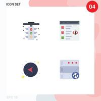 User Interface Pack of 4 Basic Flat Icons of city arrows light develop network Editable Vector Design Elements