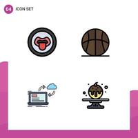 4 4 creativo íconos moderno señales y símbolos de biología sincronizar Ciencias baloncesto datos editable vector diseño elementos