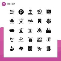 Set of 25 Modern UI Icons Symbols Signs for craft presentation water board judgment Editable Vector Design Elements