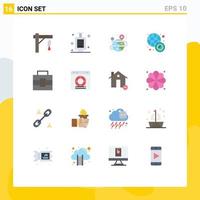 Stock Vector Icon Pack of 16 Line Signs and Symbols for toolbox world news creative time clock Editable Pack of Creative Vector Design Elements