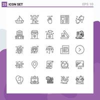 Set of 25 Modern UI Icons Symbols Signs for page develop medical coding right Editable Vector Design Elements