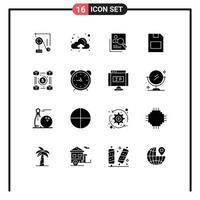 Stock Vector Icon Pack of 16 Line Signs and Symbols for storage card hr search resources Editable Vector Design Elements