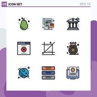 Set of 9 Modern UI Icons Symbols Signs for design wrong online order seo money Editable Vector Design Elements