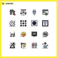 Set of 16 Modern UI Icons Symbols Signs for web speed outdoor development power Editable Creative Vector Design Elements