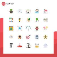 Modern Set of 25 Flat Colors and symbols such as group milestone idea flag office Editable Vector Design Elements