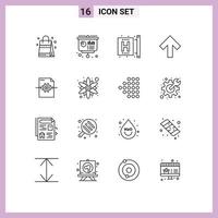 16 Universal Outline Signs Symbols of file up presentation arrow form Editable Vector Design Elements