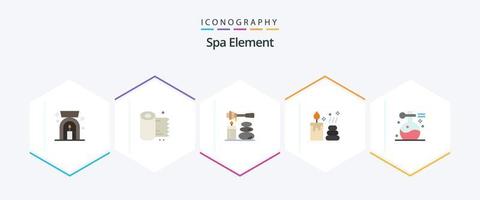 Spa Element 25 Flat icon pack including spa. massage. relax. beauty. element vector