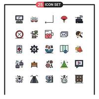 Filled line Flat Color Pack of 25 Universal Symbols of tramway chinese machine china fan Editable Vector Design Elements