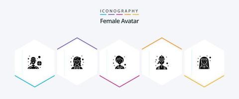 Female Avatar 25 Glyph icon pack including female. technician. businesswoman. female. electrician vector