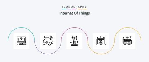 Internet Of Things Line 5 Icon Pack Including iot. internet. iot. laptop. router vector
