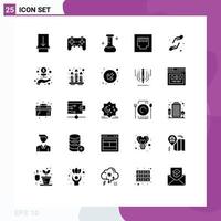 Solid Glyph Pack of 25 Universal Symbols of business help flask hands care Editable Vector Design Elements