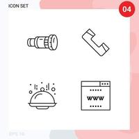 4 Line concept for Websites Mobile and Apps cam dome device contact line Editable Vector Design Elements