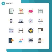 Modern Set of 16 Flat Colors and symbols such as pedal perfusion nature medical save Editable Pack of Creative Vector Design Elements