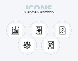 Business And Teamwork Line Icon Pack 5 Icon Design. effective. corporate. business. time vector