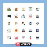 User Interface Pack of 25 Basic Flat Colors of web office adviser good bookmark Editable Vector Design Elements