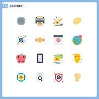 Pictogram Set of 16 Simple Flat Colors of network connection whistle food game Editable Pack of Creative Vector Design Elements