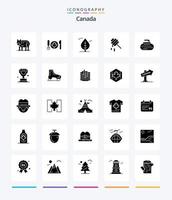 Creative Canada 25 Glyph Solid Black icon pack  Such As sport. curling. leaf. bowls. healthy vector