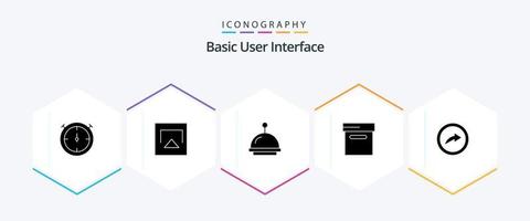 Basic 25 Glyph icon pack including . archive. share vector