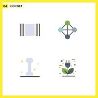 Modern Set of 4 Flat Icons and symbols such as cover auto hierarchy medical eco Editable Vector Design Elements