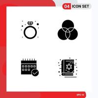 Set of Commercial Solid Glyphs pack for diamond approved gift wheel calendar Editable Vector Design Elements