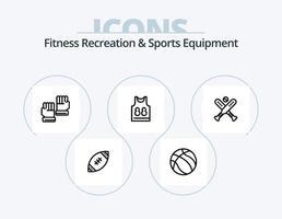 Fitness Recreation And Sports Equipment Line Icon Pack 5 Icon Design. ball. sport. boot. shuttlecock. skating vector