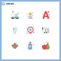 Modern Set of 9 Flat Colors and symbols such as fire information a human analytics Editable Vector Design Elements