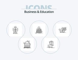 Business And Education Line Icon Pack 5 Icon Design. help. emergency. connection. apple. student vector