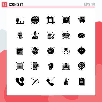 25 creativo íconos moderno señales y símbolos de marco intersecarse codificación dibujo programación editable vector diseño elementos