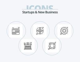 Startups And New Business Line Icon Pack 5 Icon Design. content. cup. flag. coffee break. break vector