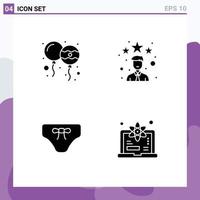 Pictogram Set of Simple Solid Glyphs of balloon beach india rating clothes Editable Vector Design Elements