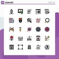 Stock Vector Icon Pack of 25 Line Signs and Symbols for event calendar american programming develop Editable Vector Design Elements