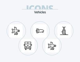 vehículos línea icono paquete 5 5 icono diseño. avión. Cancelar. transporte. vehículos transporte vector