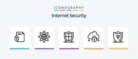 Internet Security Line 5 Icon Pack Including data. bug. security. security. Creative Icons Design vector