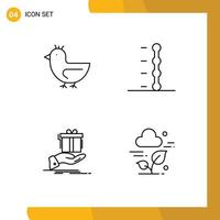 Universal Icon Symbols Group of 4 Modern Filledline Flat Colors of duck solution spring transmission birthday Editable Vector Design Elements