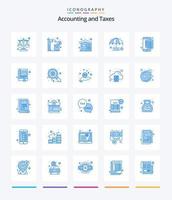 Creative Taxes 25 Blue icon pack  Such As file. protection. budget. plan. evasion vector