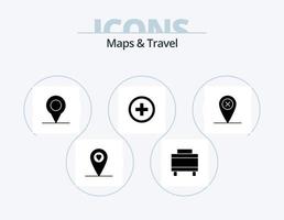 Maps and Travel Glyph Icon Pack 5 Icon Design. . regular. location vector