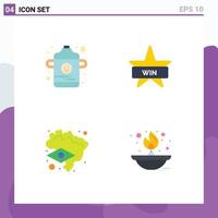 Pictogram Set of 4 Simple Flat Icons of baby map badge win fire Editable Vector Design Elements