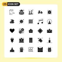 Set of 25 Modern UI Icons Symbols Signs for cube send property ecommerce management Editable Vector Design Elements