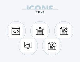 Office Line Icon Pack 5 Icon Design. envelope. office. stream. mirror. furniture vector